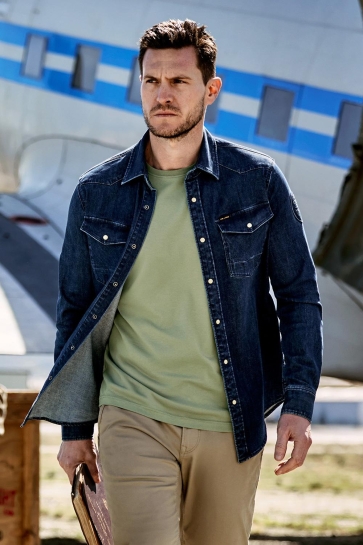 PME legend Overhemd DENIM SHIRT MET DRUKKNOPEN PSD2508222 BDW