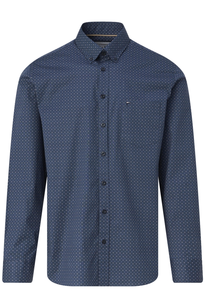 Campbell blauwe heren overhemd | Vooraanzicht