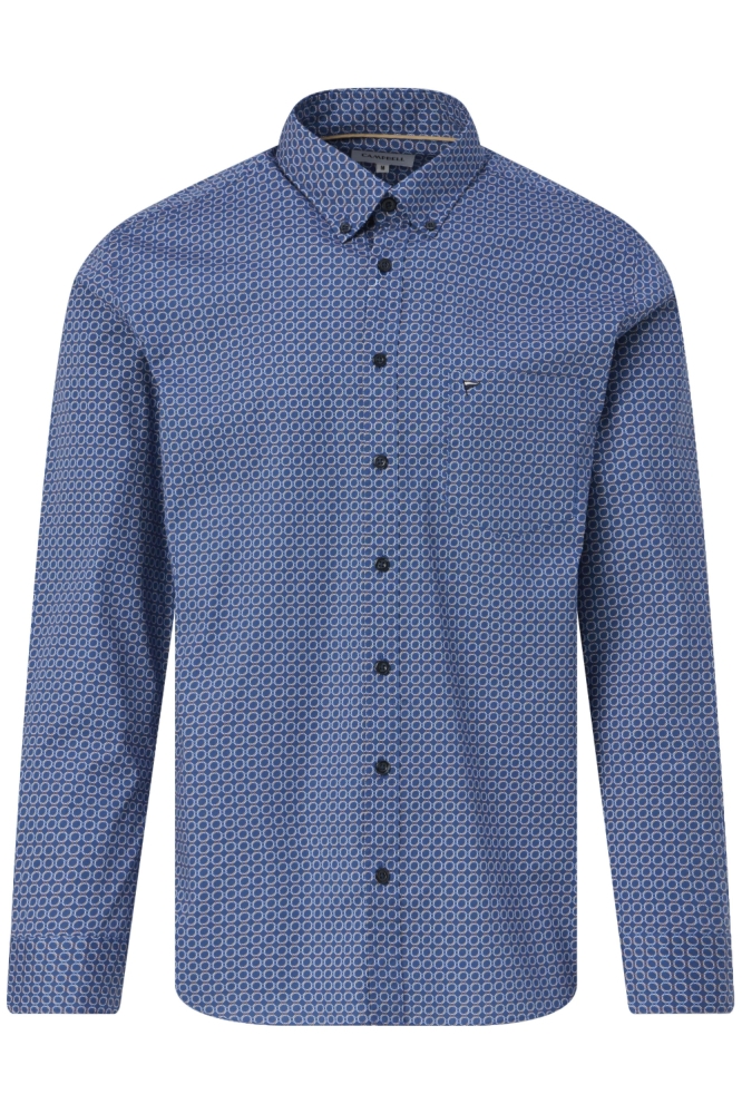 Campbell blauwe heren overhemd | Vooraanzicht