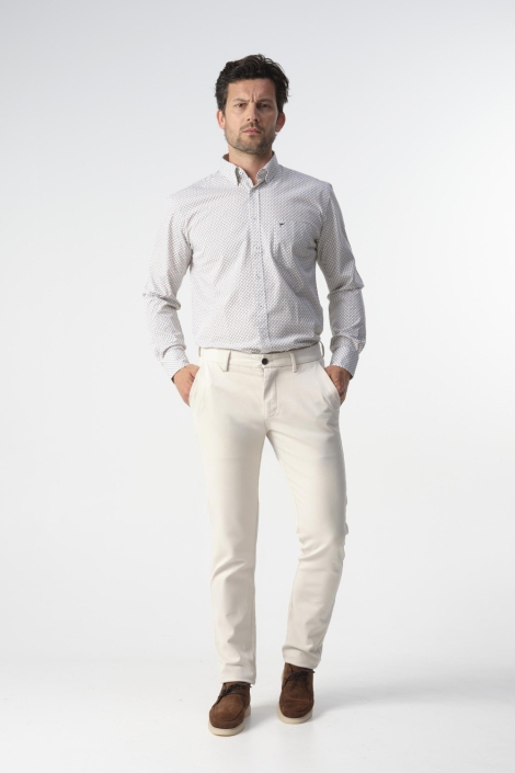 Campbell witte heren overhemd | Model