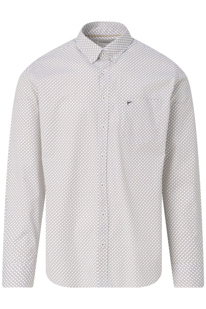 Campbell witte heren overhemd | Vooraanzicht