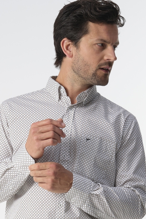 Campbell witte heren overhemd | Close up