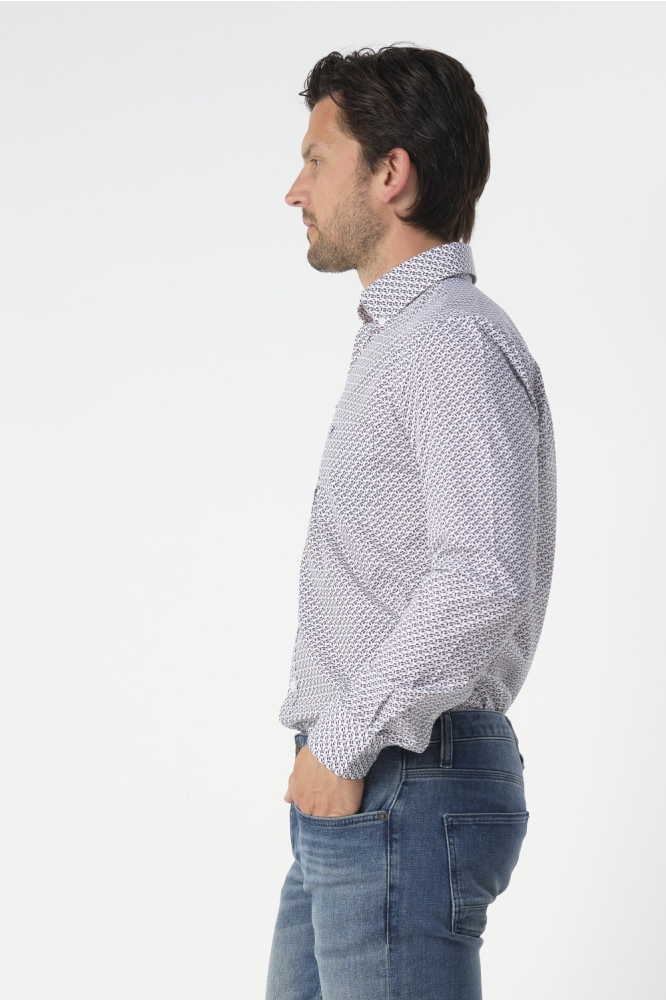 Campbell witte heren overhemd | Model zijaanzicht