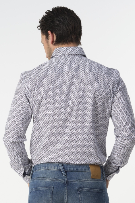 Campbell witte heren overhemd | Model achteraanzicht