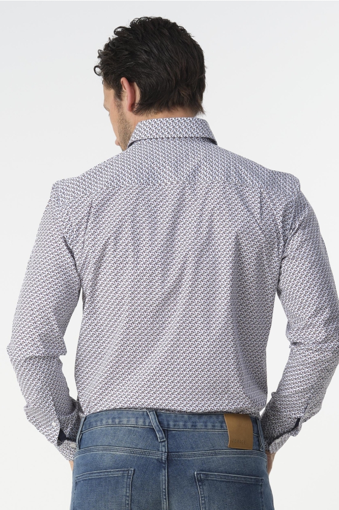 Campbell witte heren overhemd | Model achteraanzicht