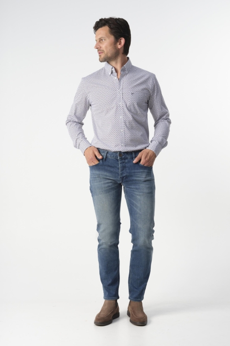 Campbell witte heren overhemd | Model