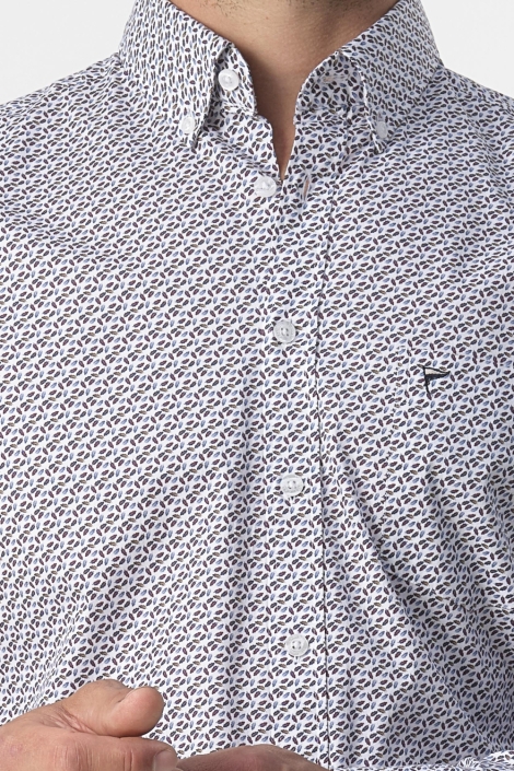 Campbell witte heren overhemd | Close up