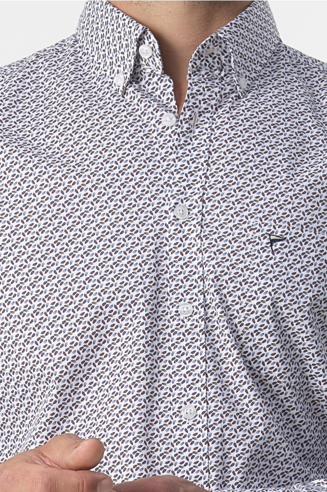 Campbell witte heren overhemd | Close up