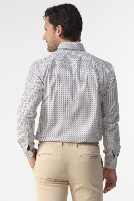 Campbell witte heren overhemd | Model achteraanzicht