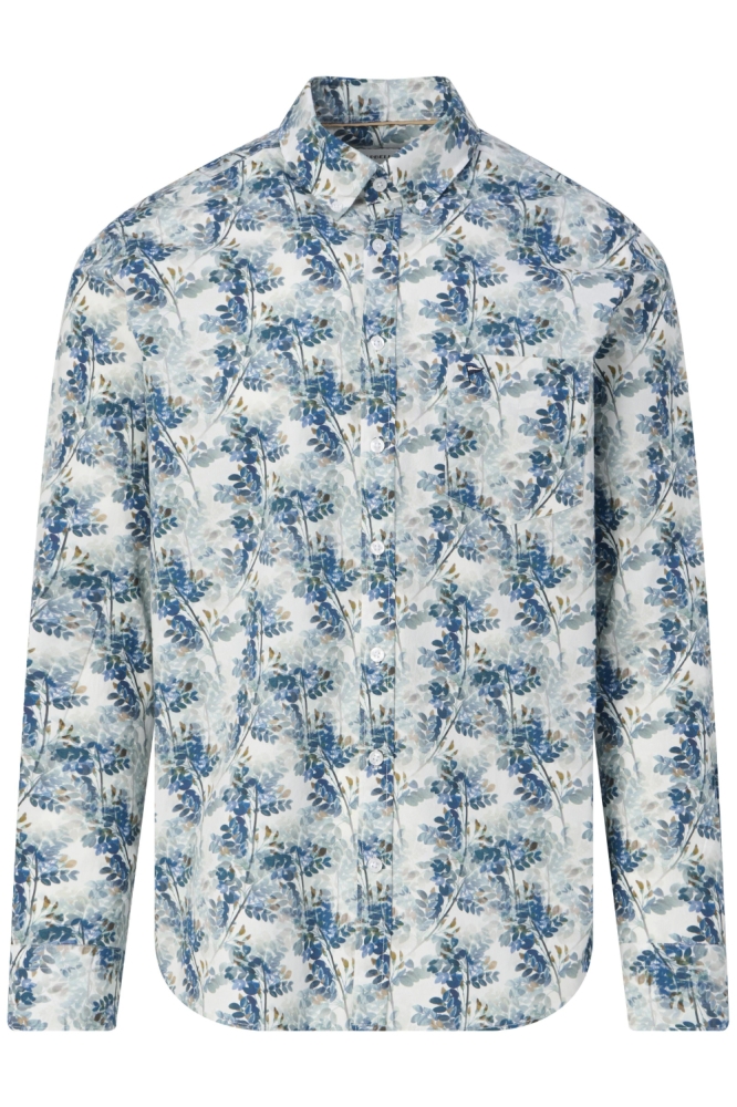 Campbell blauwe heren overhemd | Vooraanzicht