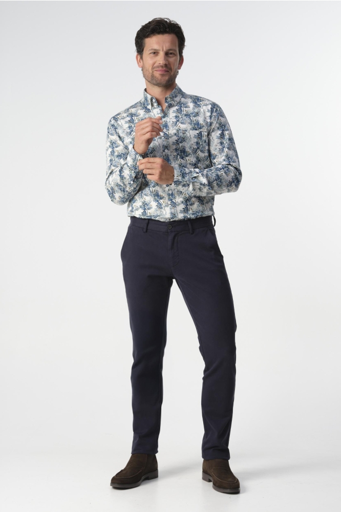 Campbell blauwe heren overhemd | Model