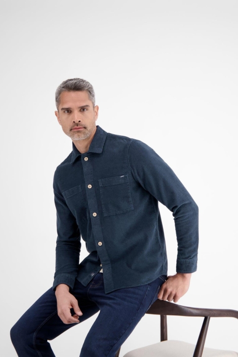 Lerros blauwe heren overhemd | Model vooraanzicht