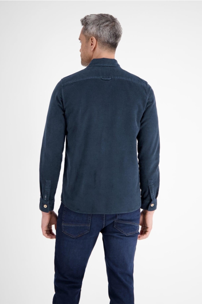 Lerros blauwe heren overhemd | Model achteraanzicht