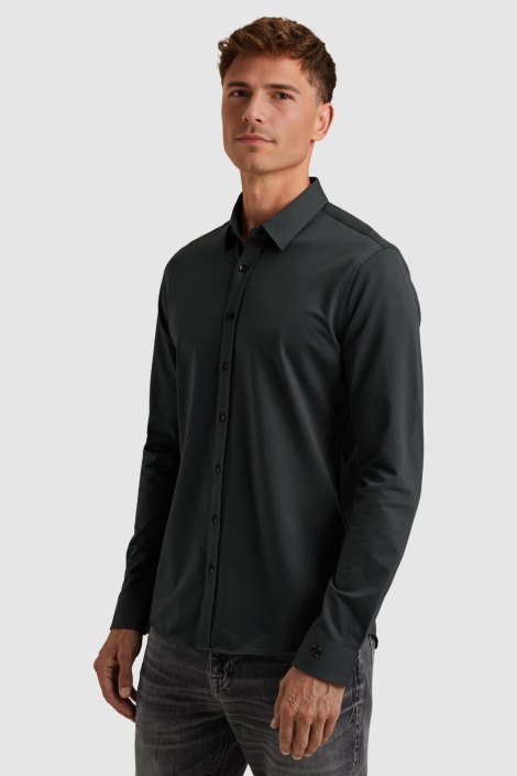 Cast Iron blauwe heren overhemd | Model zijaanzicht