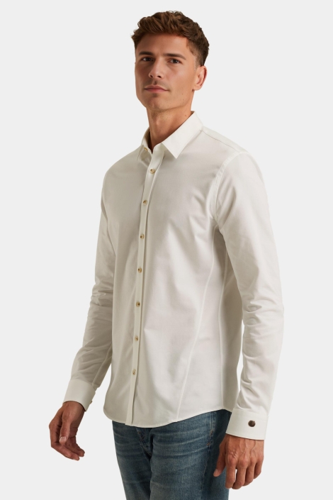 Cast Iron witte heren overhemd | Model zijaanzicht