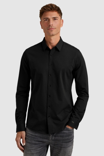 Cast Iron long sleeve shirt twill jersey 2 t Zwart