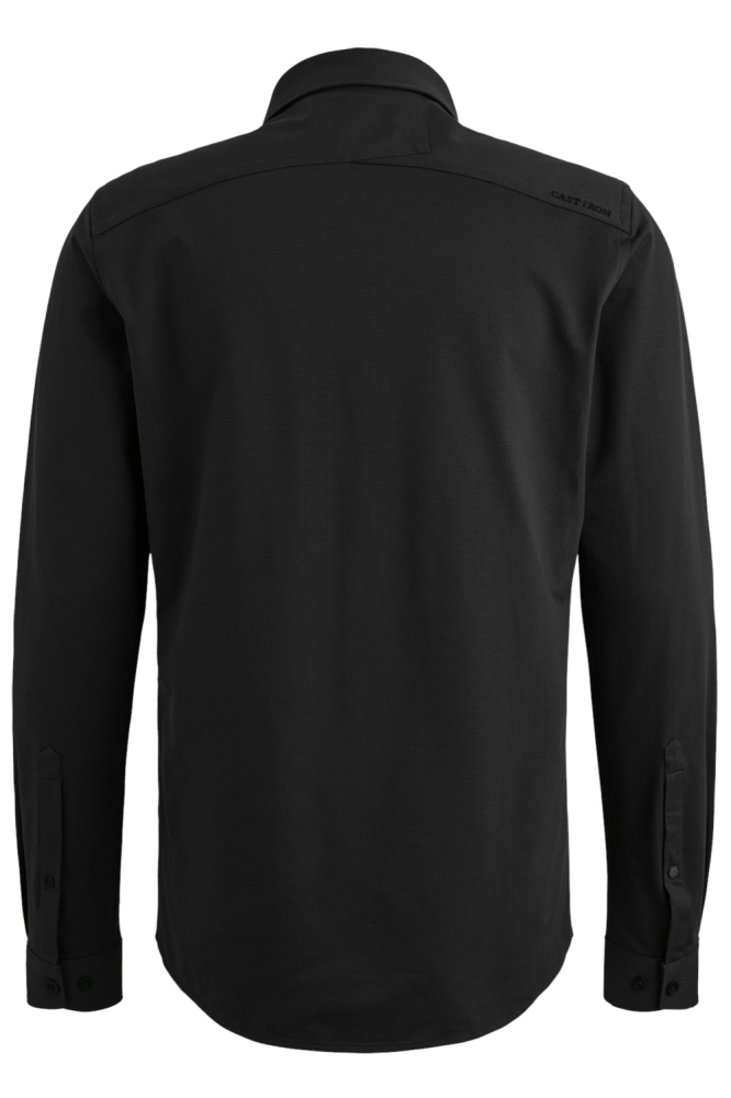 Cast Iron zwarte heren overhemd | Achteraanzicht