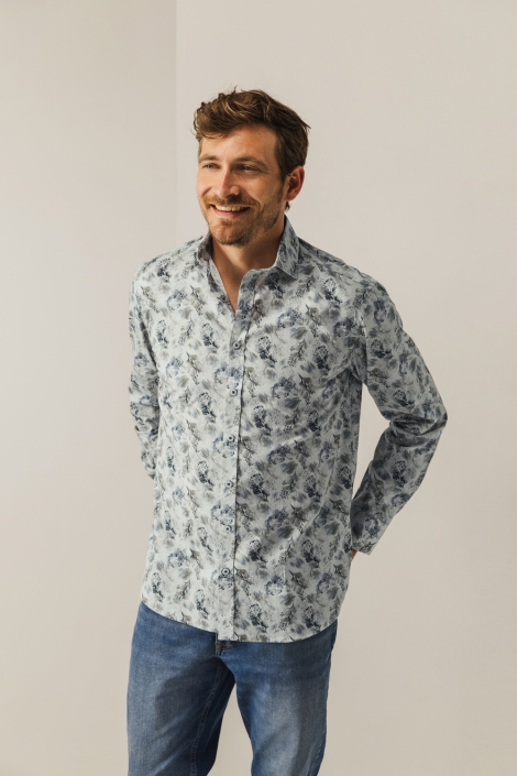 State of Art groene heren overhemd | Model vooraanzicht