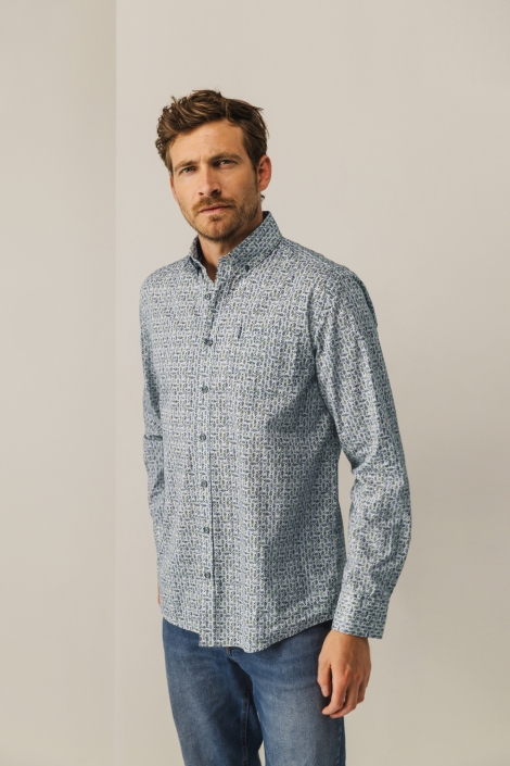 State of Art blauwe heren overhemd | Model vooraanzicht