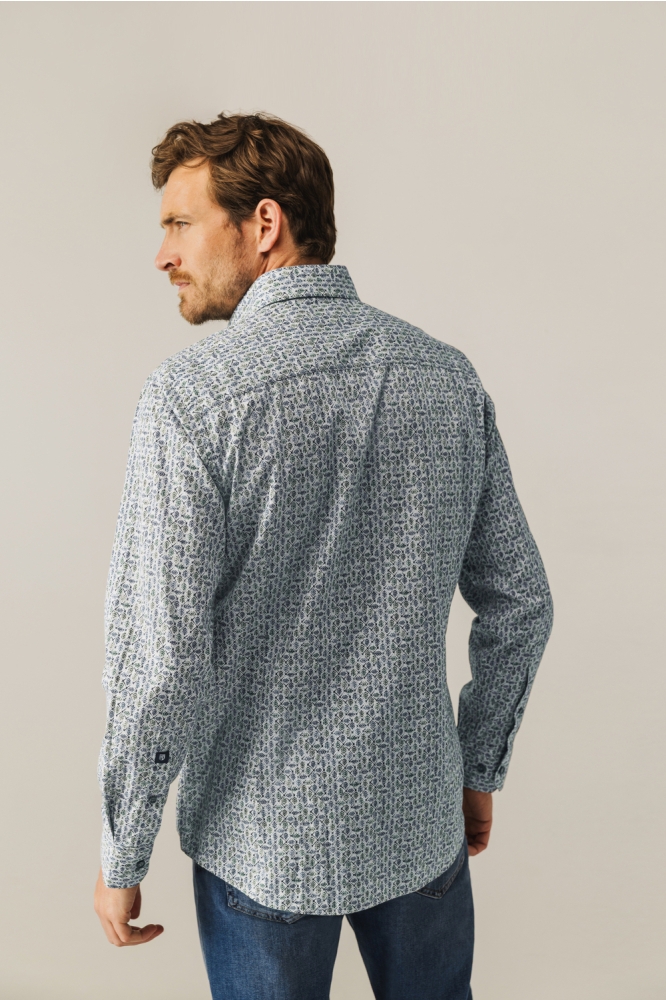State of Art blauwe heren overhemd | Model achteraanzicht