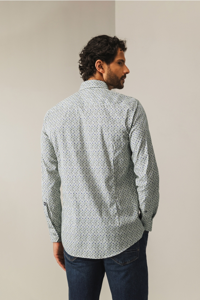 State of Art blauwe heren overhemd | Model achteraanzicht