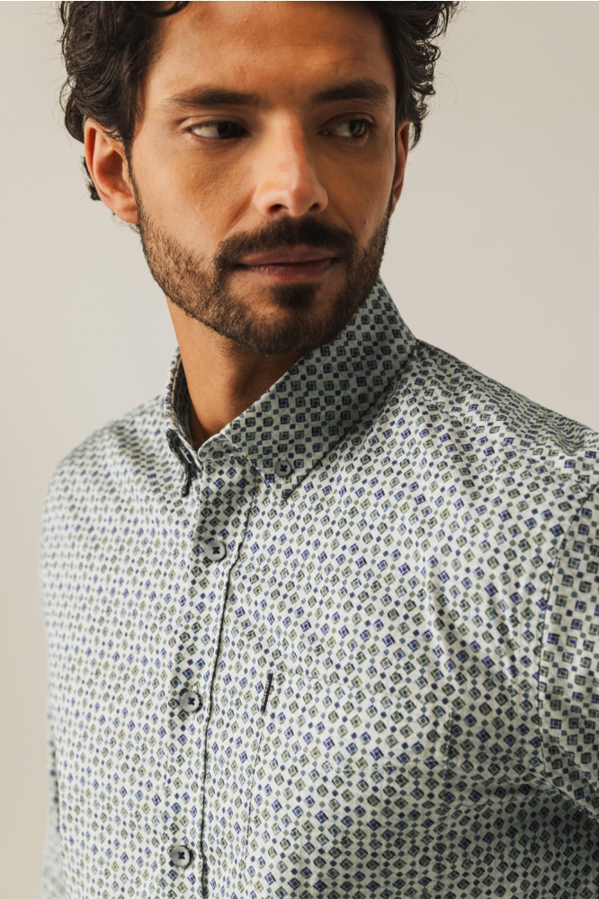 State of Art blauwe heren overhemd | Close up