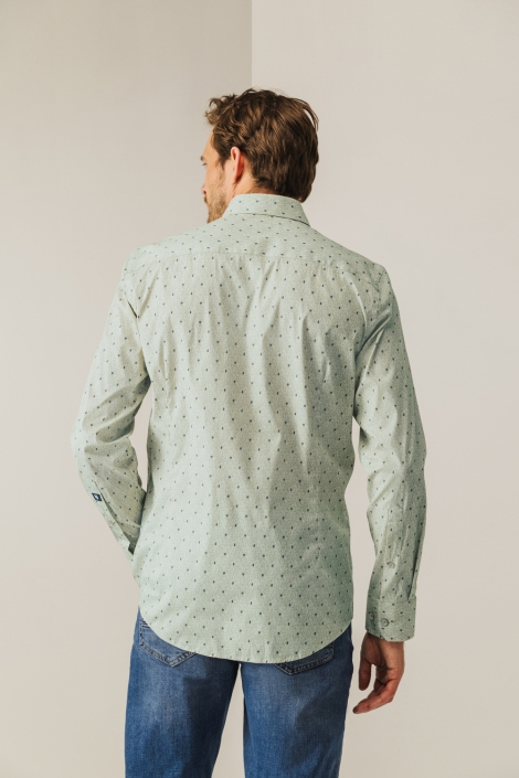State of Art groene heren overhemd | Model achteraanzicht
