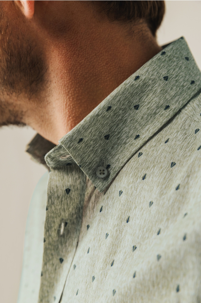 State of Art groene heren overhemd | Close up
