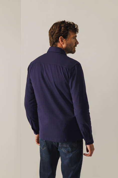 State of Art blauwe heren overhemd | Model achteraanzicht