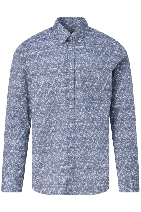 Campbell blauwe heren overhemd | Vooraanzicht