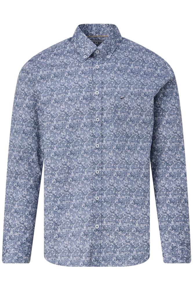 Campbell blauwe heren overhemd | Vooraanzicht