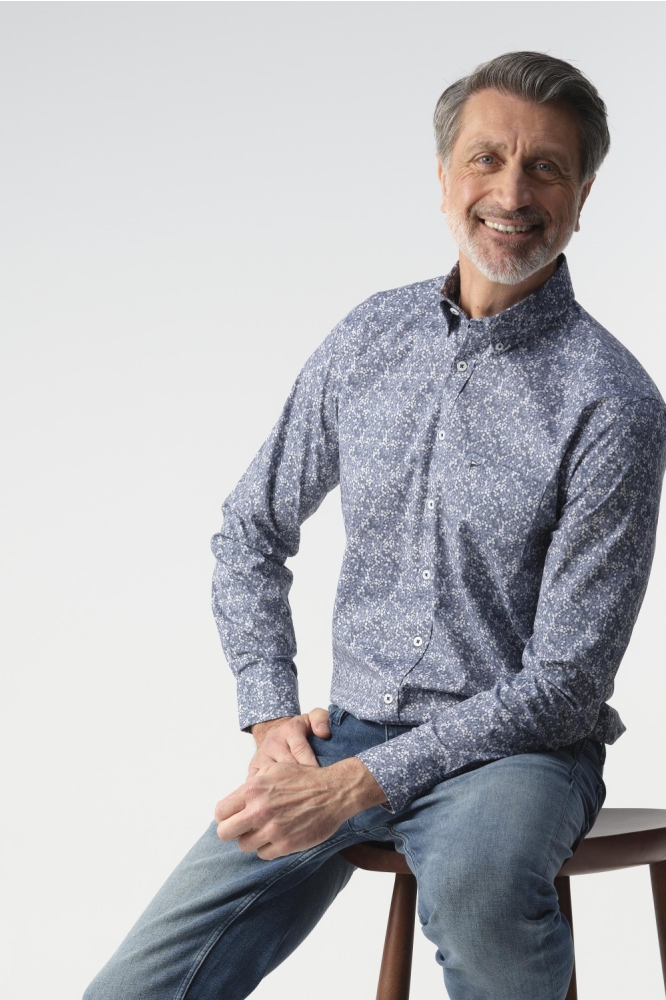 Campbell blauwe heren overhemd | Sfeerbeeld, In situatie