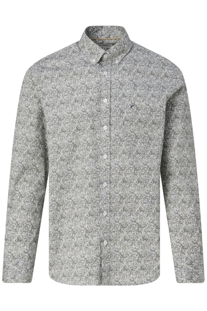 Campbell groene heren overhemd | Vooraanzicht