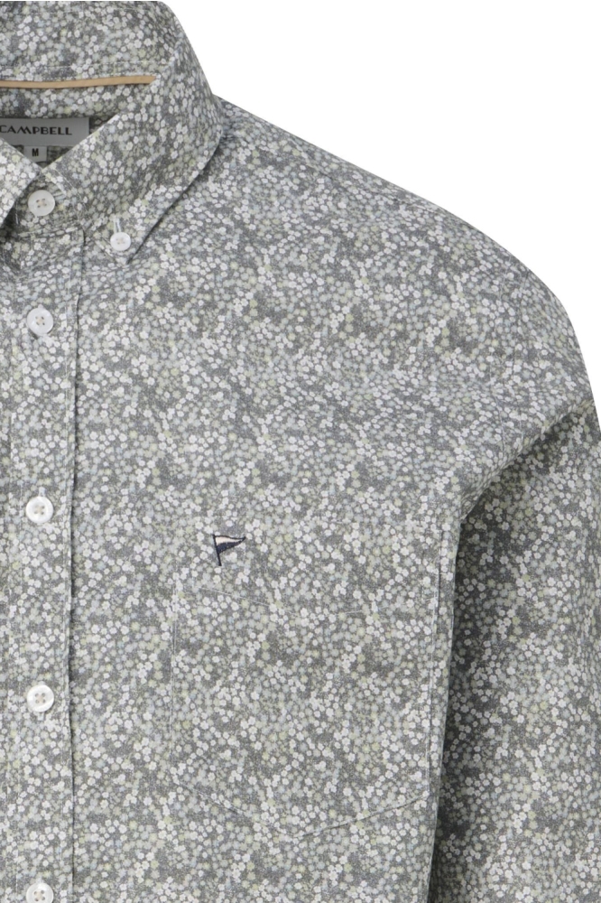 Campbell groene heren overhemd | Close up