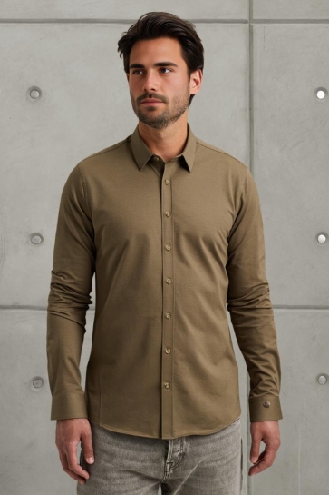 Cast Iron Overhemd OVERHEMD VAN TWILL JERSEY CSI2508200 8025
