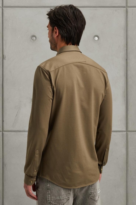 Cast Iron groene heren overhemd | Model achteraanzicht