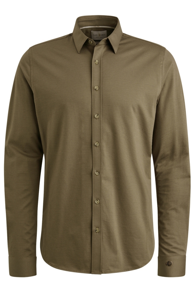 Cast Iron groene heren overhemd | Vooraanzicht