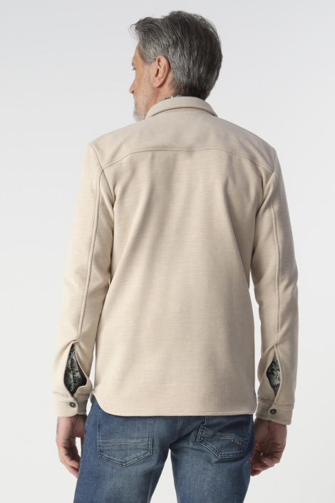 Campbell ecru heren overhemd | Model achteraanzicht