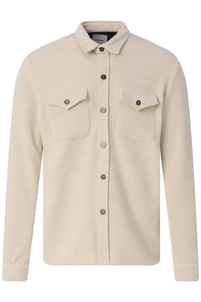 Campbell ecru heren overhemd | Vooraanzicht
