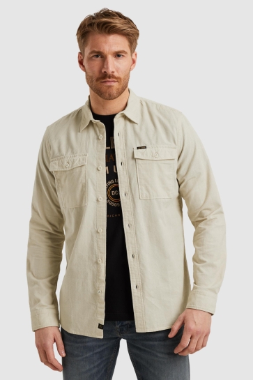 PME legend long sleeve shirt fine corduroy Ecru