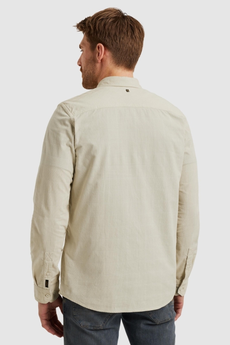 PME legend ecru heren overhemd | Model achteraanzicht