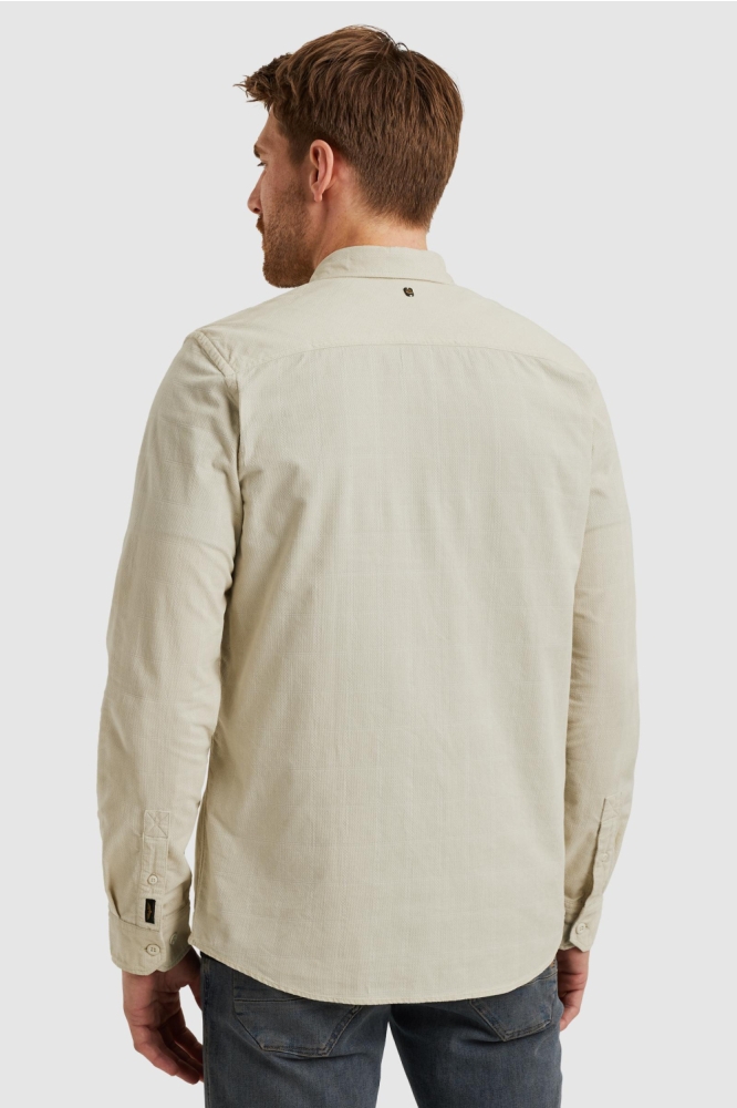 PME legend ecru heren overhemd | Model achteraanzicht