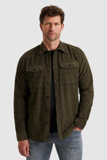PME legend long sleeve shirt fine corduroy Groen