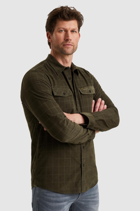 PME legend groene heren overhemd | Model zijaanzicht