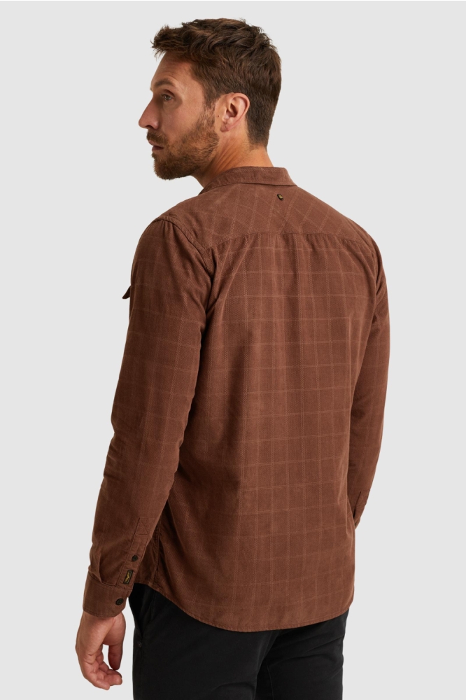 PME legend bruine heren overhemd | Model achteraanzicht