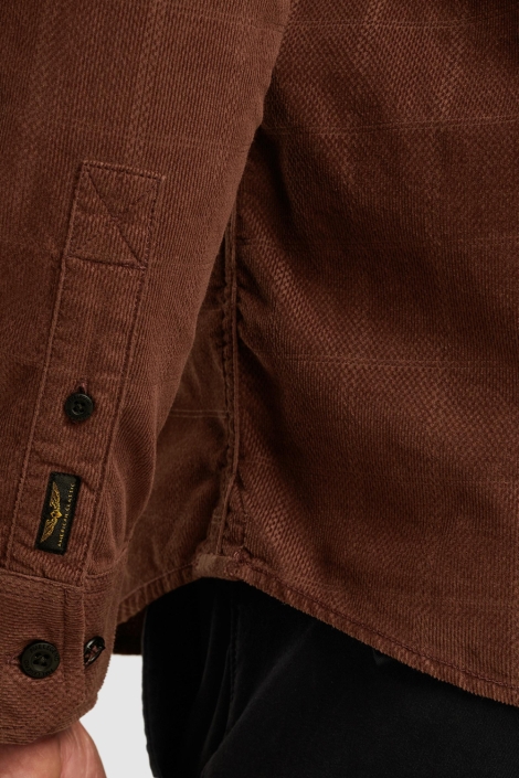 PME legend bruine heren overhemd | Close up