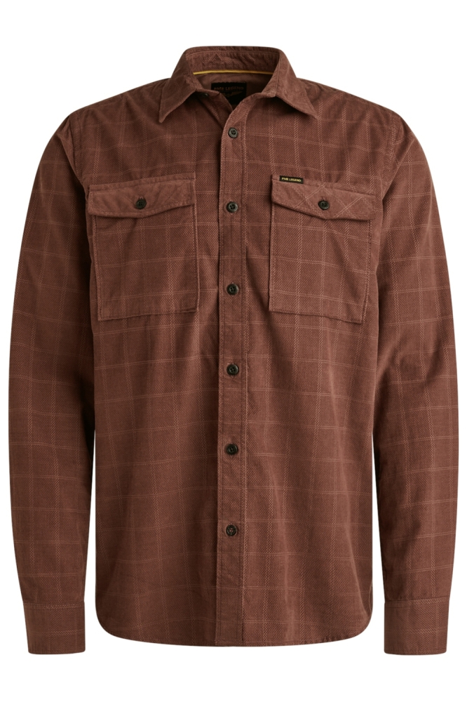 PME legend bruine heren overhemd | Vooraanzicht