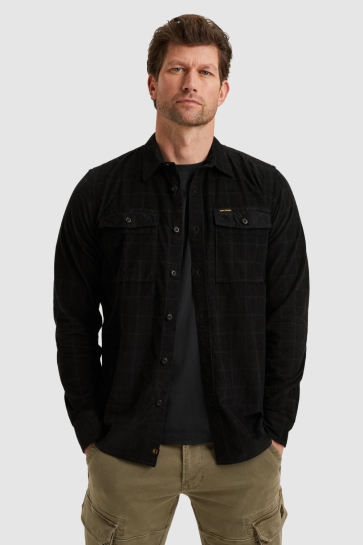 PME legend long sleeve shirt fine corduroy Zwart