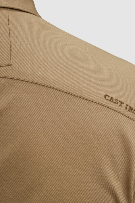 Cast Iron beige heren overhemd | Close up