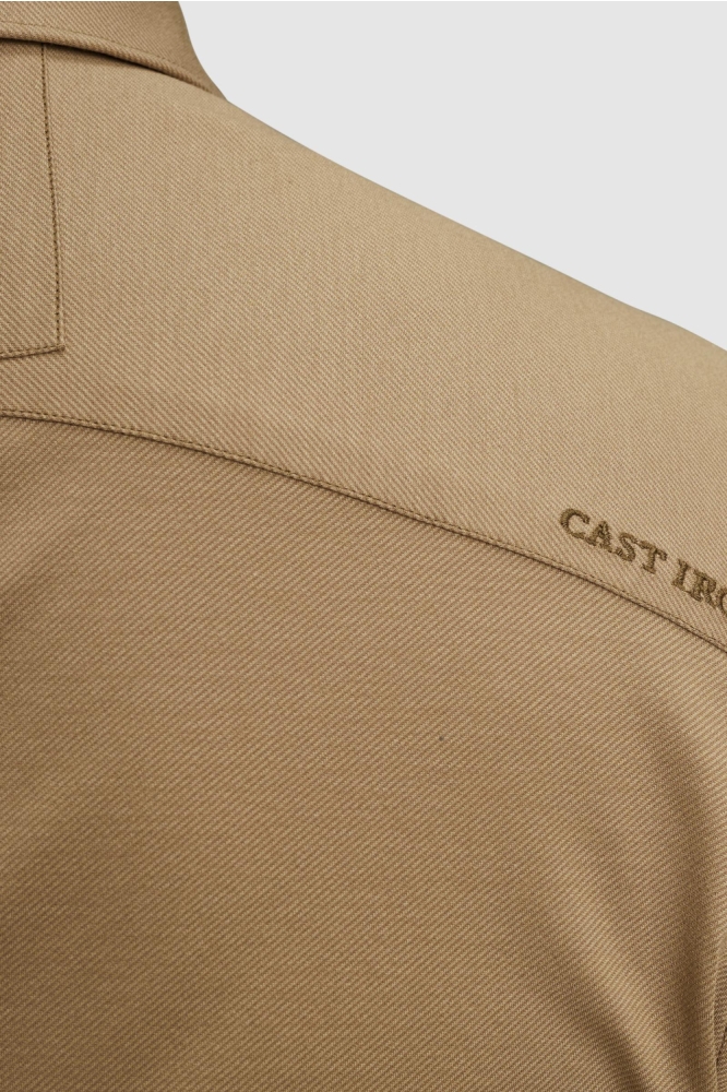 Cast Iron beige heren overhemd | Close up